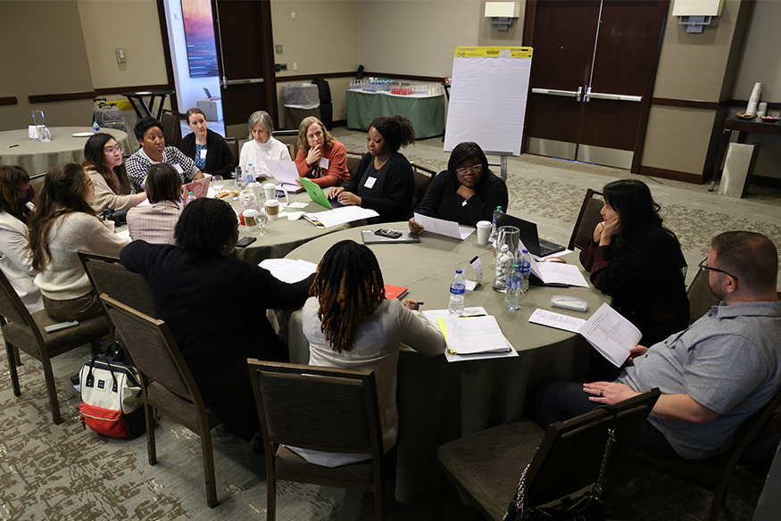 Attendees participated in a breakout session on evaluation efforts